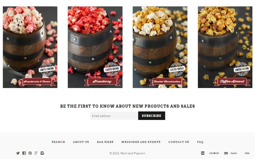 footer for food website