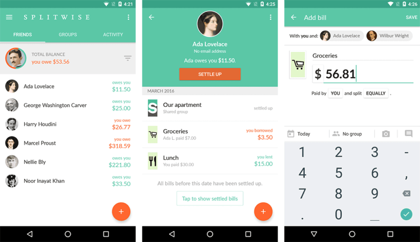 How to create a mobile app UI design - Splitwise