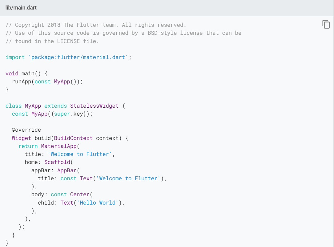 Flutter or React Native - flutter code