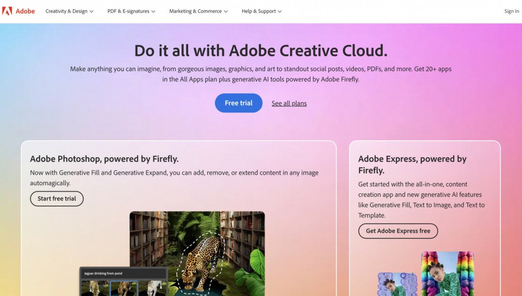 best corporate websites - adobe