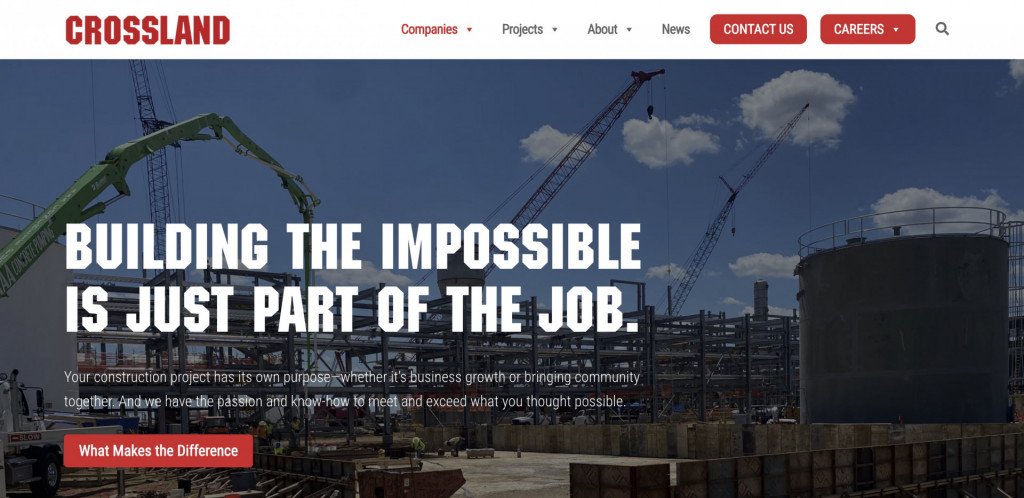 construction website examples - crossland