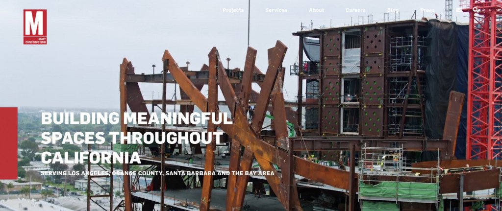construction website examples - matt