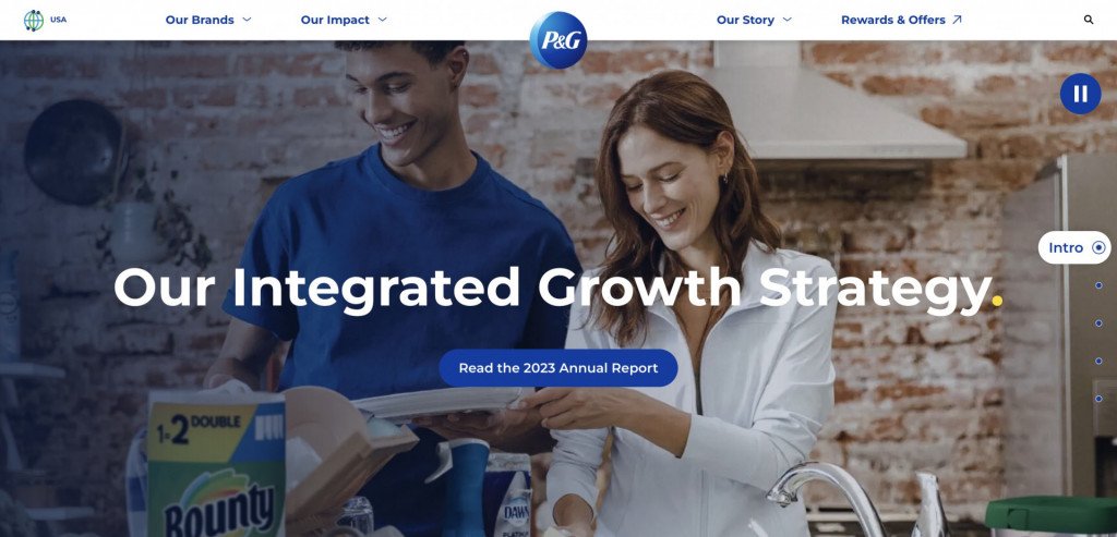 best corporate websites - p&g