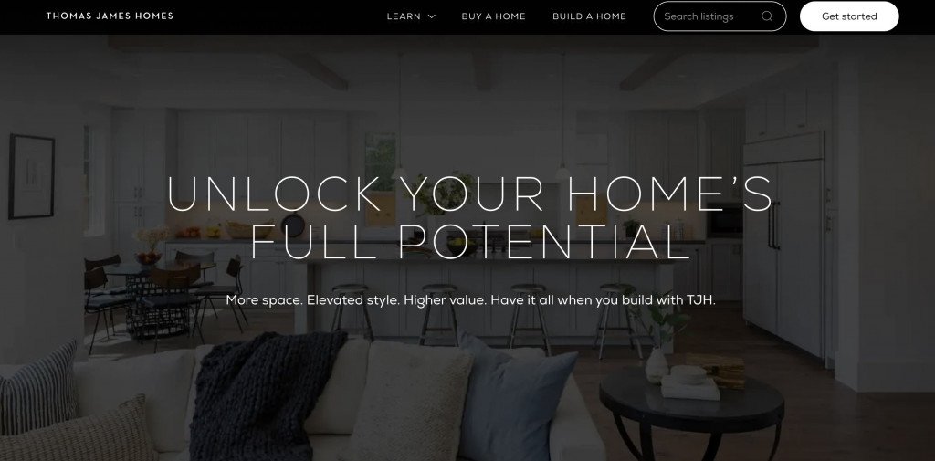 Best home builders websites - tjh