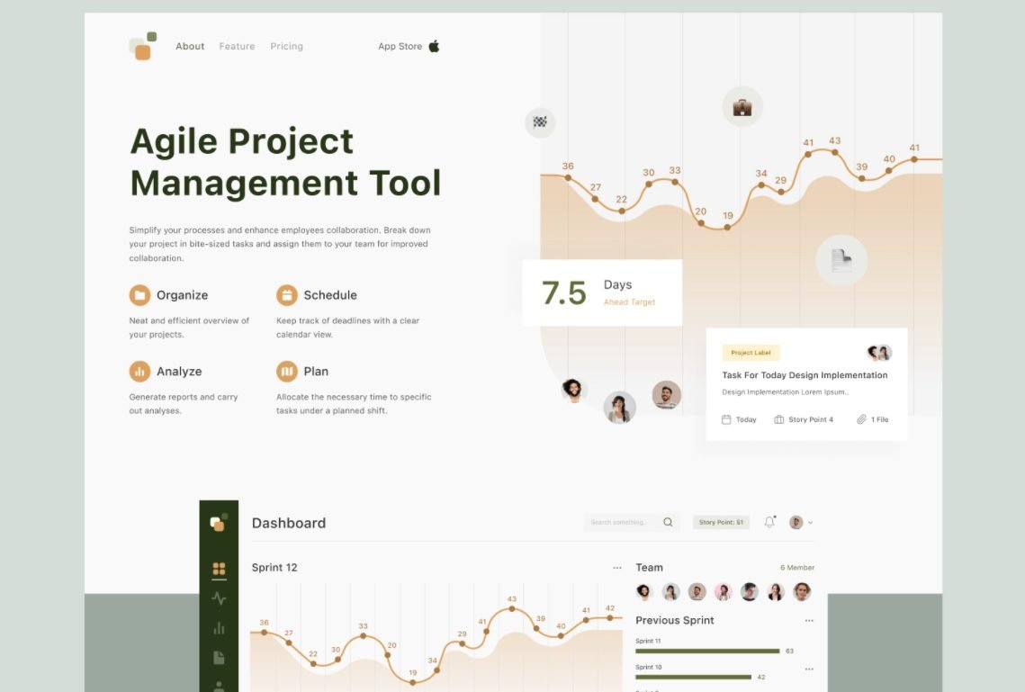 Agile Project Management Tool Landing Page