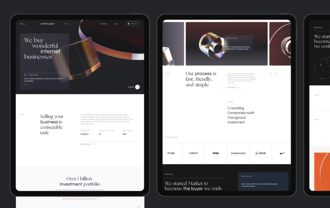 Marketcapital homepage design concept