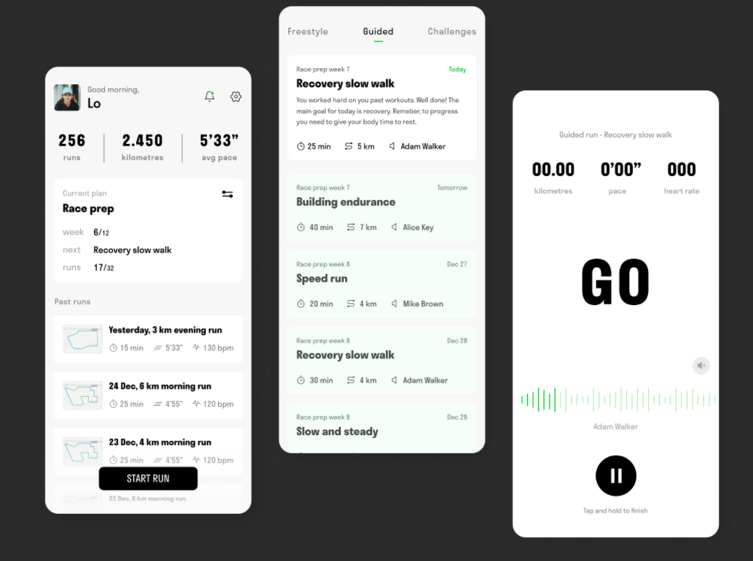 Running app concept